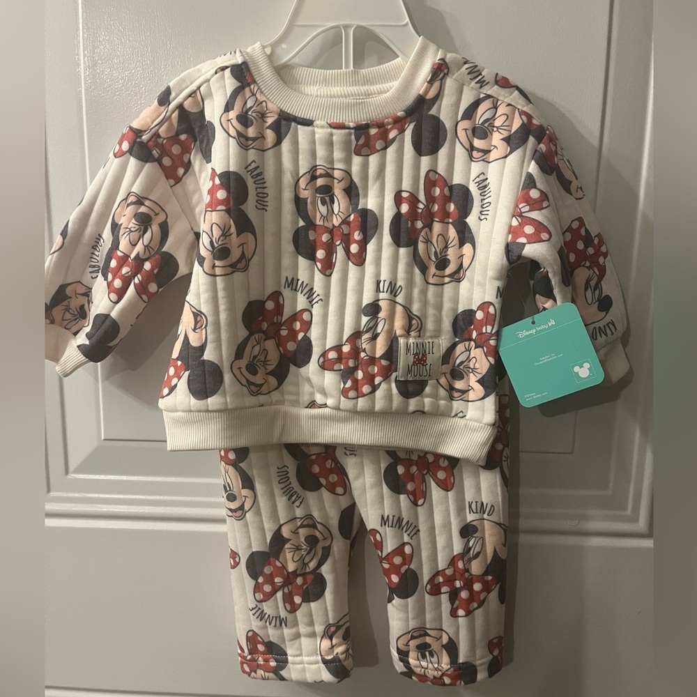 Disney Minnie Mouse Kids Pajama Set - Cream and Red